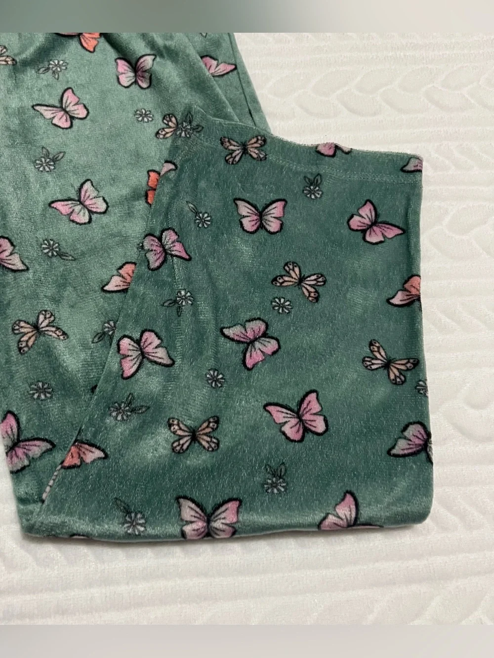 💗 Wonder Nation‎ - Girls Green Butterfly Print Pajama Bottoms